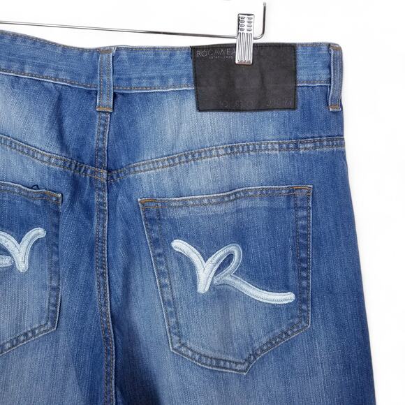 ROCAWEAR Regular Fit Authentic Denim Shorts 90s Y2K Baggy Skate Street - Picture 2 of 7